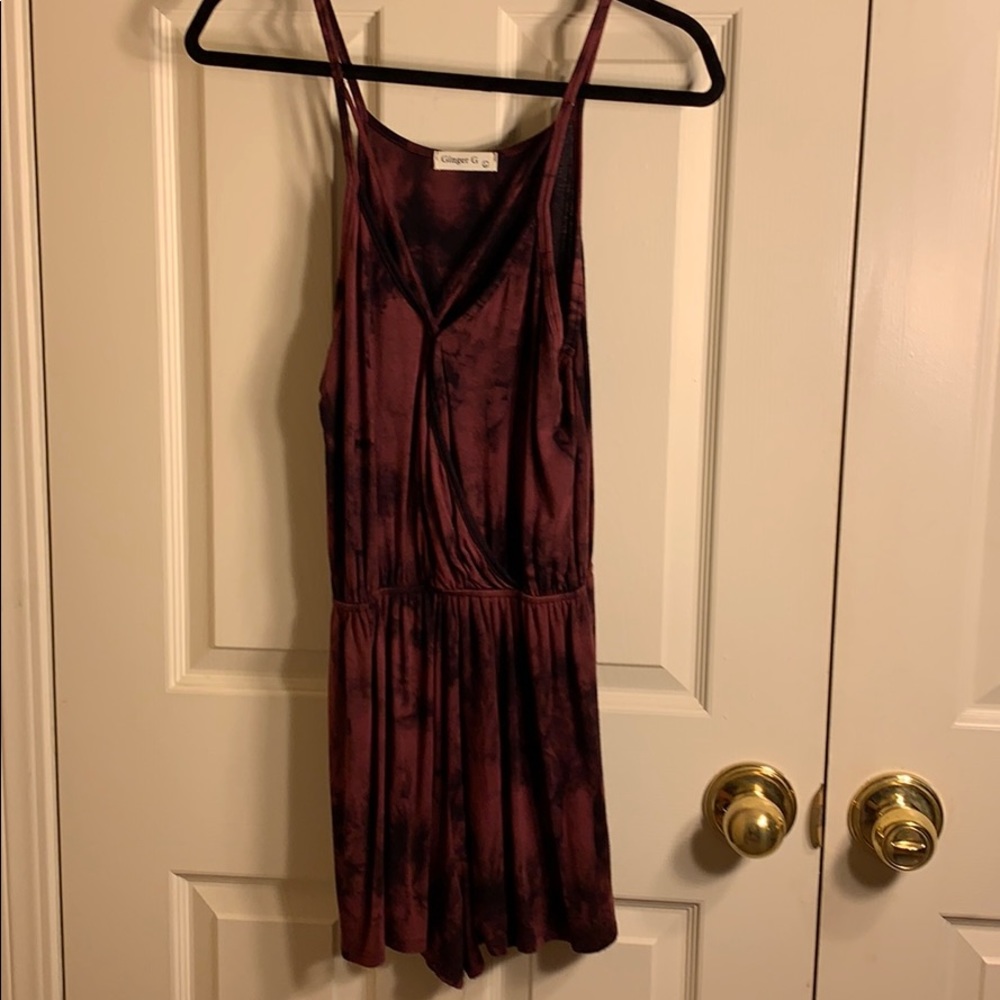 Purple tie dye romper